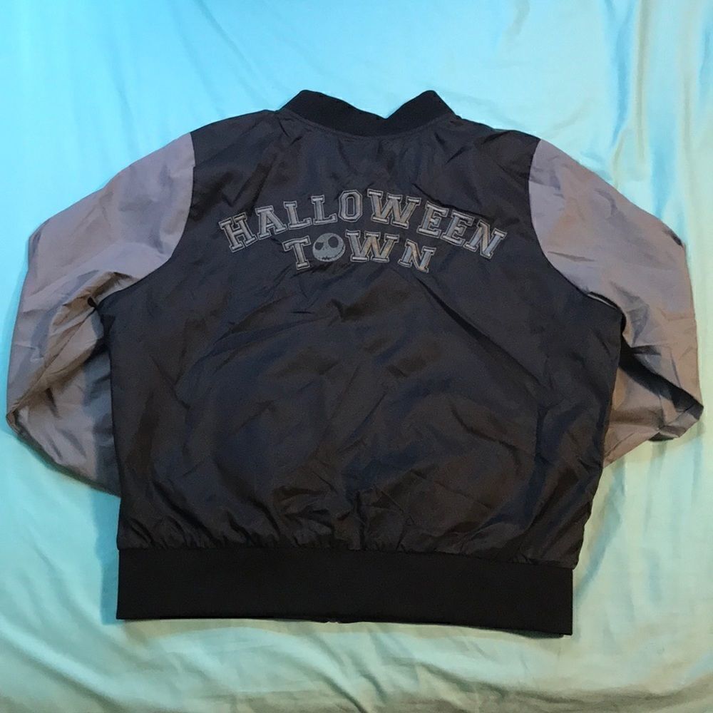 Jack Skellington Nightmare Before Christmas Halloween Bomber Jacket Junior’s